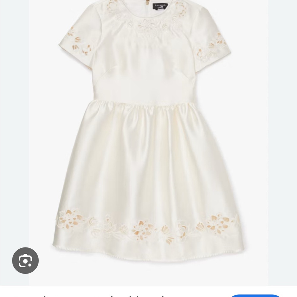 Kate Spade Cream  Dress with Floral Embroidery